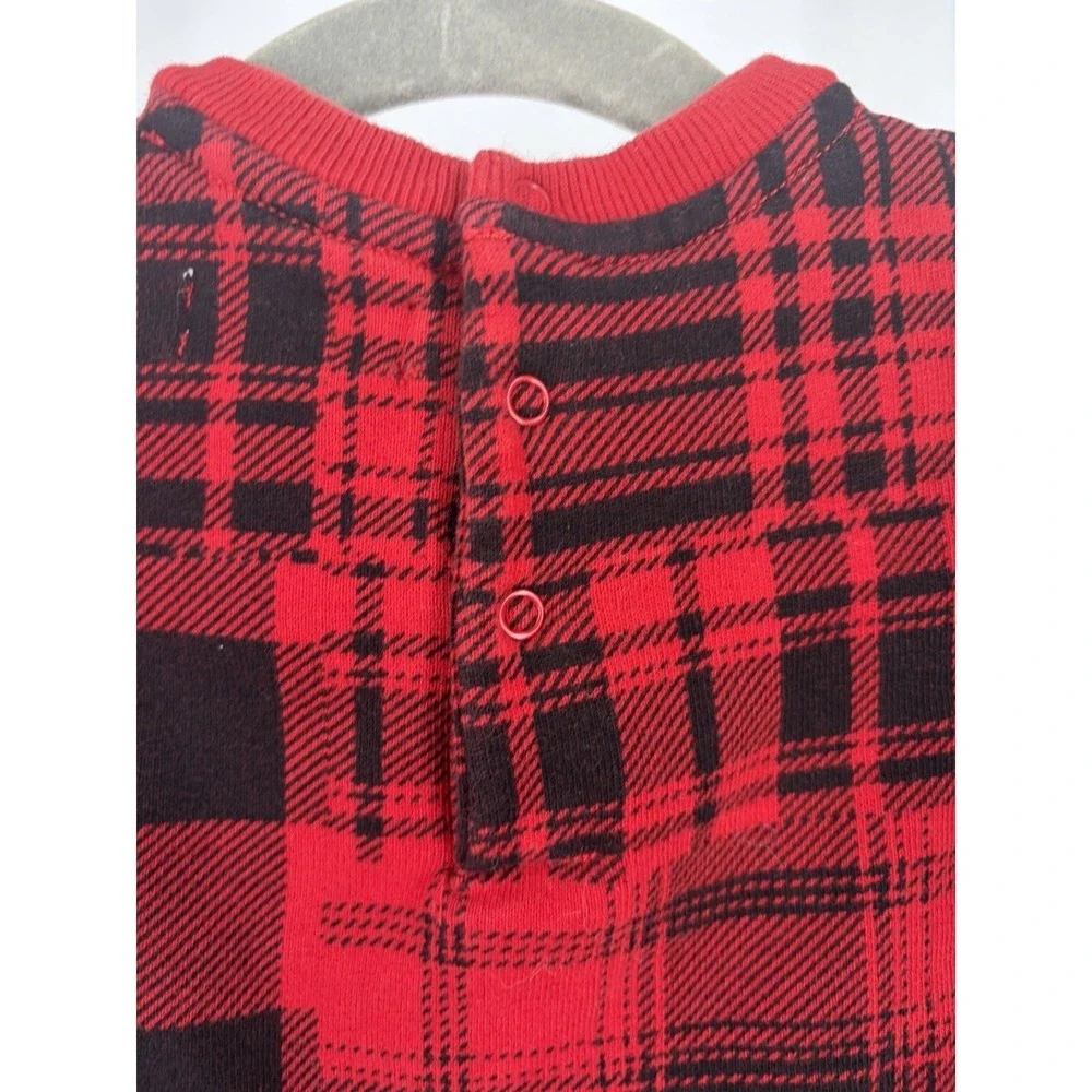 Ralph Lauren Polo Bear Red Plaid Fleece Coverall Sleeper Infant 9 Months